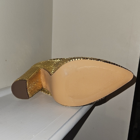 Liliana Gold Sequin Heeled Boots - Picture 9 of 11